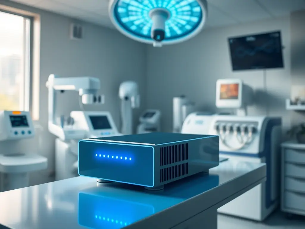 An image depicting 中科凯泽's hardware solutions, such as edge computing devices optimized for AI inference in medical settings.
