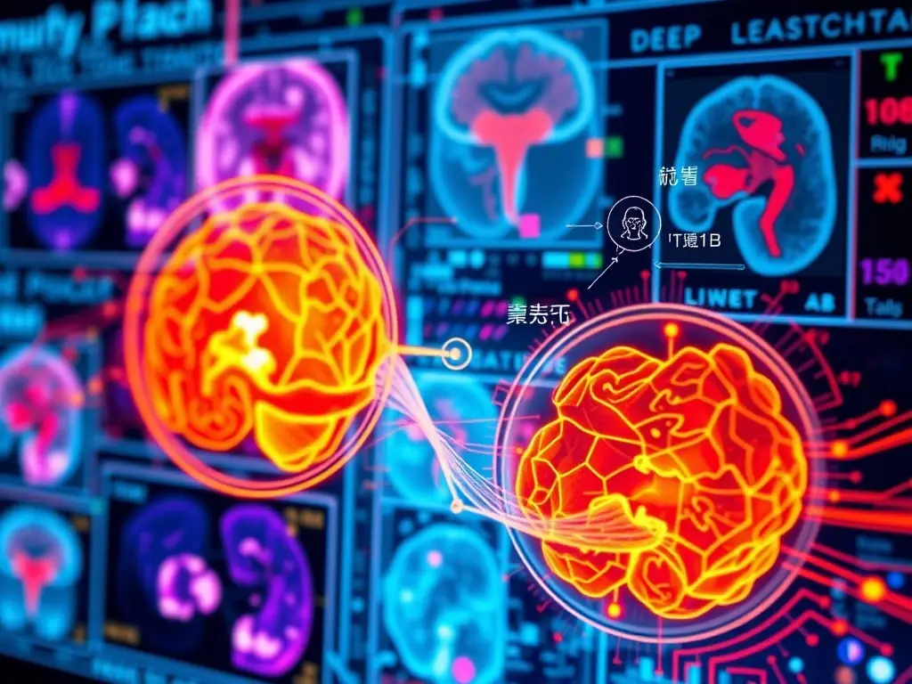 A detailed image showcasing 中科凯泽's AI algorithm development process, highlighting the use of machine learning and deep learning techniques for medical image analysis.