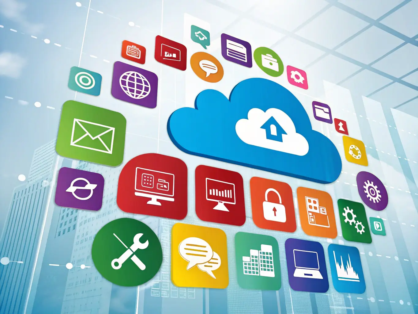A visual representation of 中科凯泽's cloud platform, illustrating data security, scalability, and accessibility for medical professionals.